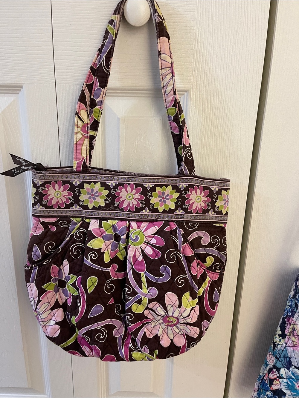 Vera Bradley Chocolate Floral Quilted Shoulder Bag